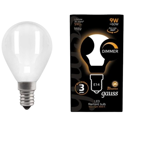 Лампочка Е14 9W Gauss теплый белый